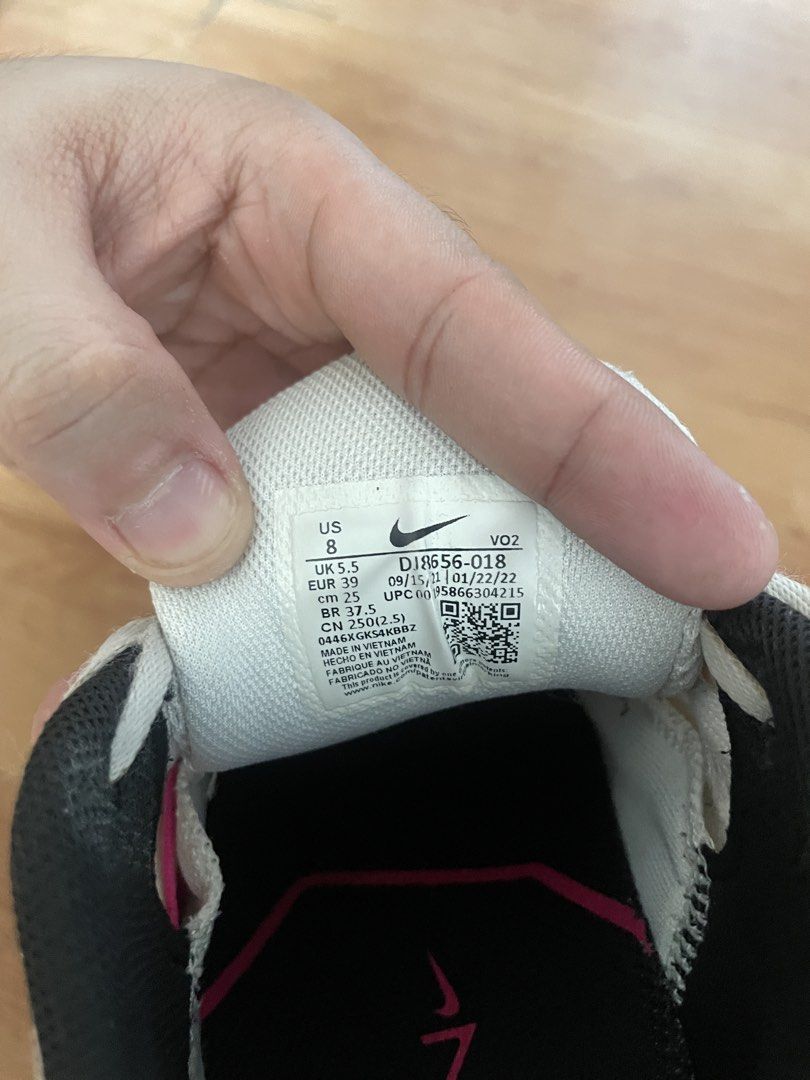 Nike Metcon 7 Training Shoes Size US 8 (Category: Sneakers) located in Mandaluyong City. Submitted by zaiampiloquio (Listing ID 1465605606, Image 3). Description: - Brand/Model: Nike Metcon 7 (Style Code: DJ8656-018) - Colorway: White, Black, and Tan - Size: Women's US 8 / UK 5.5 / EUR 39 / CM 25 - Condition: Shows visible signs of wear on mesh uppers, laces, and rubber outsoles - Features: Solid tread remaining and stable blue Hyperlift heel pla