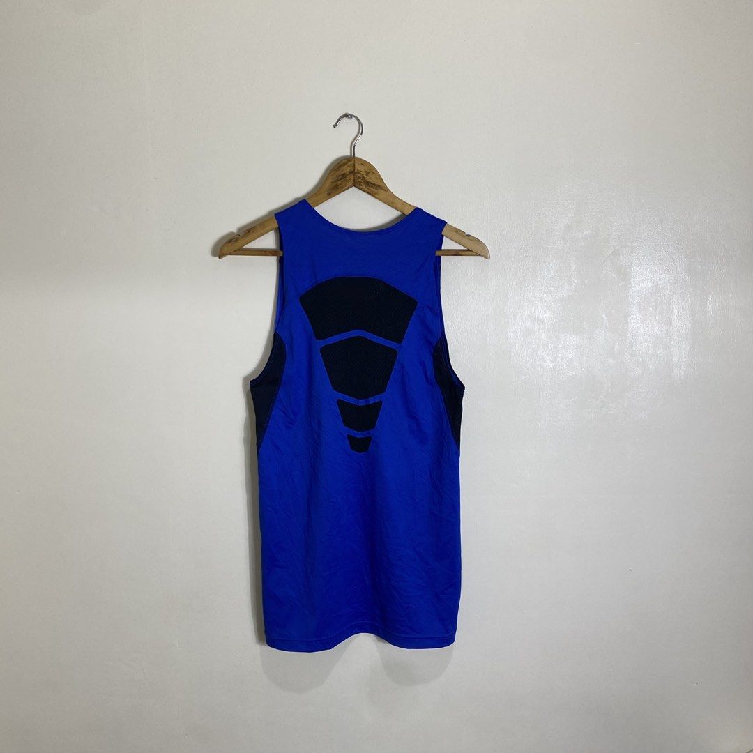 Nike Pro Combat Dri-FIT Blue Tank Top (Category: Activewear) located in Cebu City. Submitted by theloose.thread (Listing ID 1465754135, Image 2). Description: - Authentic Nike Pro Combat tank top - Size: Large - Color: Royal Blue with Black mesh panels - Dri-FIT tech wicks away sweat to keep you cool - Breathable fabric on back and sides for ventilation - Perfect for gym sessions, running, and heavy training - Condition: Great / Well-maintained.