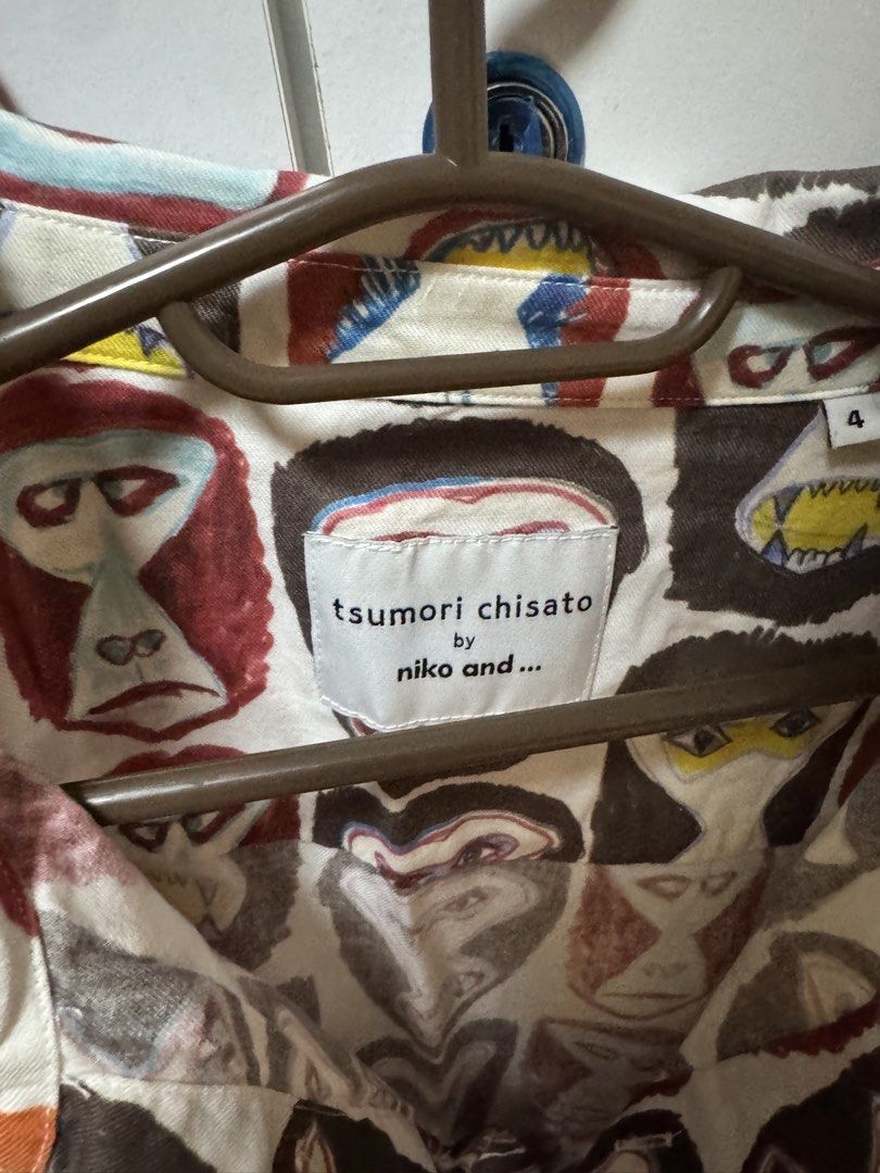 Niko And x Tsumori Chisato Button Down (Category: Tshirts & Polo Shirts ) located in Manila. Submitted by quintessesommerset (Listing ID 1465665596, Image 3). Description: - Brand/Collab: Tsumori Chisato x niko and... - Design: Fun monkey face all-over print - Size: 4 (marked on collar) 24x28 - Features: Lightweight fabric, button-front closure, standard collar - Style: Great statement piece for casual wear.