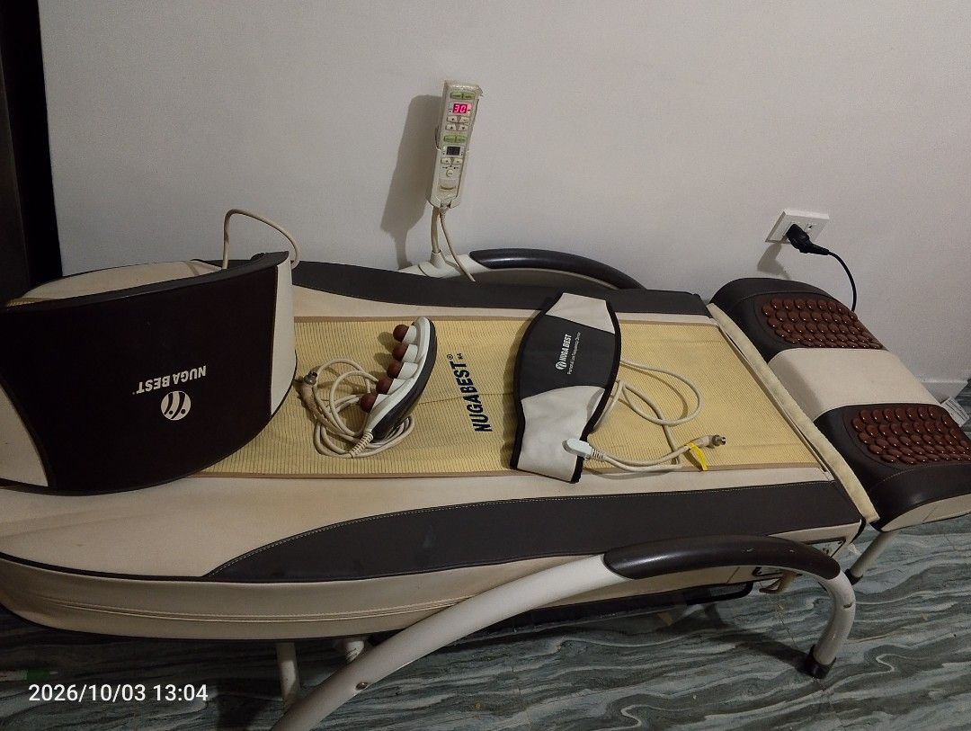 Nuga Best N4 Thermal Massage Bed (Category: Massage Devices) located in Manila. Submitted by rthcrmn (Listing ID 1465623867, Image 1). Description: - Authentic Nuga Best N4 thermal massage bed for home therapy. Included everything in the photo -Good condition -70k (Negotiable sure buyer) RFS. Need extra funds .