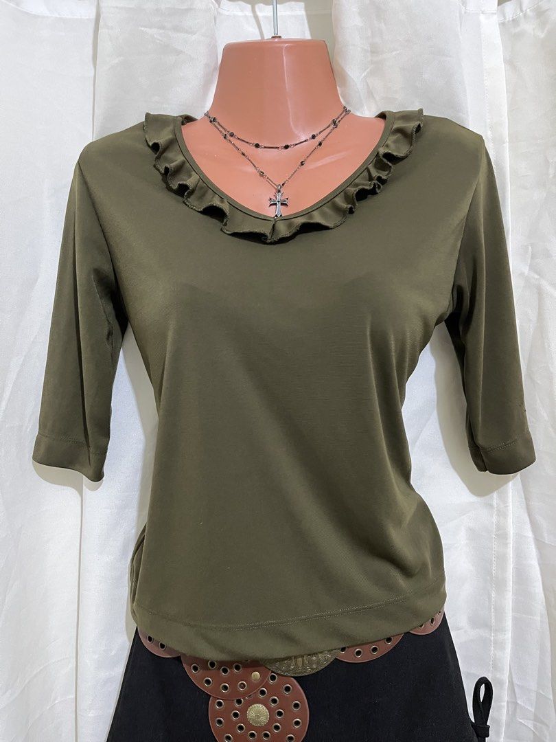 NY&CO Army Green Blouse (Category: Blouses) located in Angeles City. Submitted by melloromi (Listing ID 1465685184, Image 2). Description: .