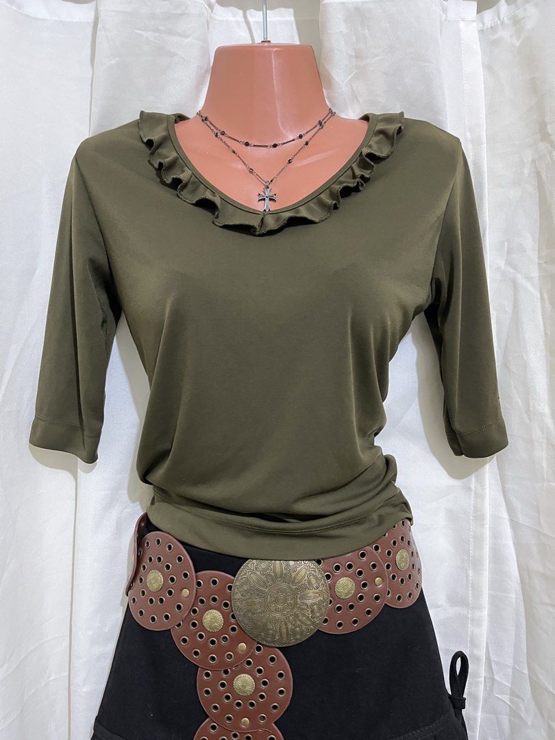 NY&CO Army Green Blouse (Category: Blouses) located in Angeles City. Submitted by melloromi (Listing ID 1465685184, Image 1). Description: .