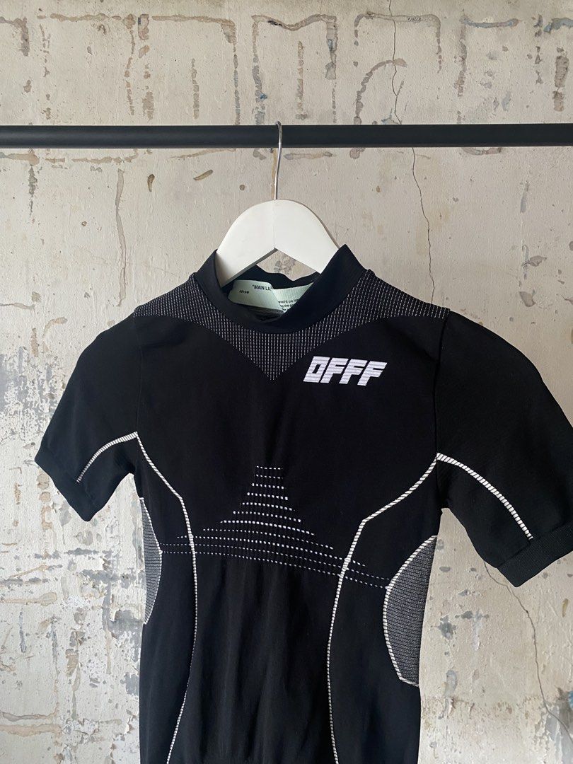 Off - White - Athletic Tshirt (Category: Others Tops) located in Puerto Princesa. Submitted by something___. (Listing ID 1465671990, Image 2). Description: Off - White - Athletic Tshirt Tagged Size: Small (Dimension) Length: 20.2 Width: 12.9 Condition: Excellent Color rate: 9.8 Flaws: None.
