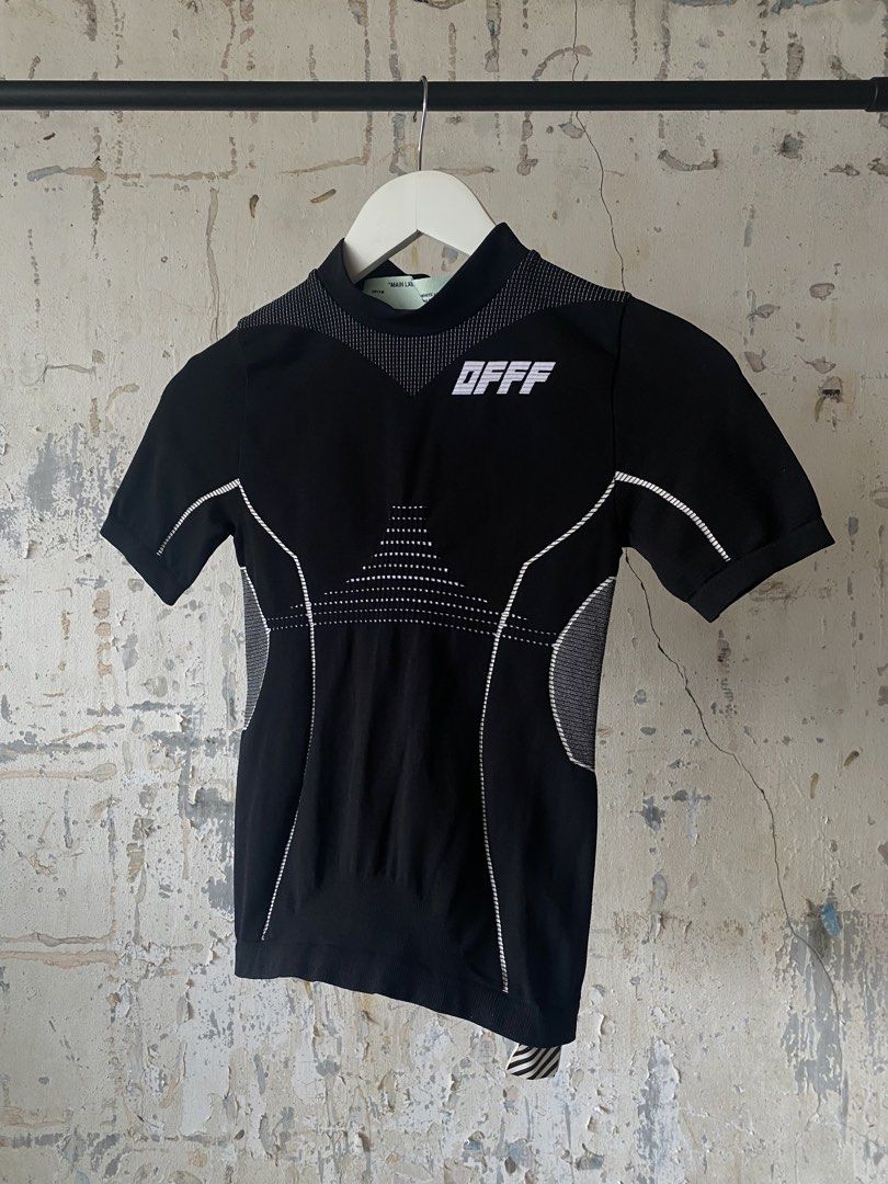 Off - White - Athletic Tshirt (Category: Others Tops) located in Puerto Princesa. Submitted by something___. (Listing ID 1465671990, Image 1). Description: Off - White - Athletic Tshirt Tagged Size: Small (Dimension) Length: 20.2 Width: 12.9 Condition: Excellent Color rate: 9.8 Flaws: None.