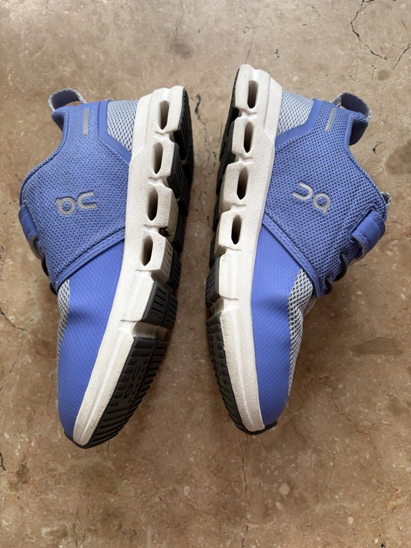 On Cloud Play Kids Sneakers, Periwinkle Blue / Grey (Category: Babies & Kids Fashion) located in Quezon City. Submitted by tidyup.lara (Listing ID 1465759332, Image 2). Description: US K11.5, UK K11, EU 29, 17.6 cm Sold as is Condition 8/10: used but in good condition, with small stain.