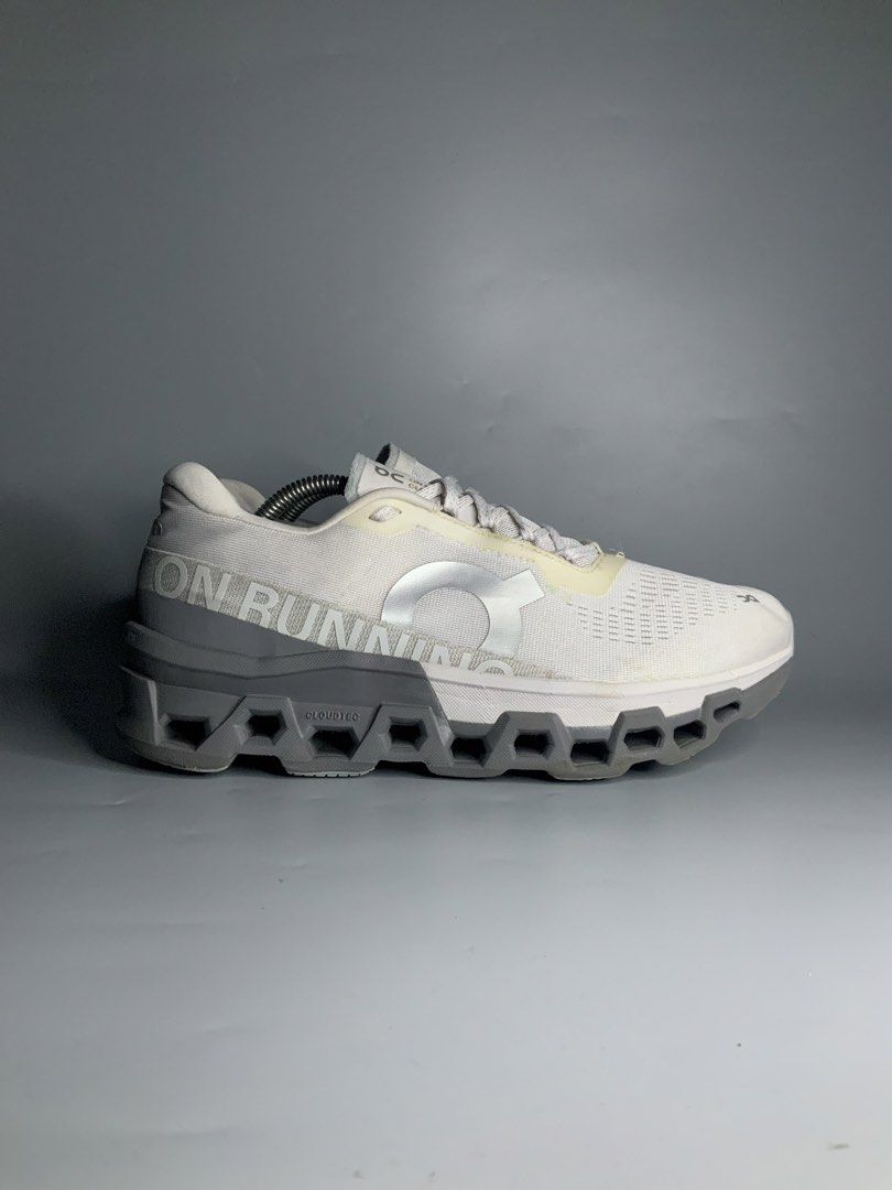 On Cloudmonster 2 Frost|Rock (Category: Sneakers) located in Cavite. Submitted by kalye_footwear (Listing ID 1465714495, Image 1). Description: - Brand: OnRunning - Model: Cloudmonster 2 - Colorway: Frost|Rock (White and Grey) - Size : Us 10 , Euro 44, Cm 28 - Features: Signature CloudTec sole for max cushioning, breathable mesh upper, secure lace-up closure - Best for: Daily miles, long walks, and running - Design: Swiss-engineered with an iconi
