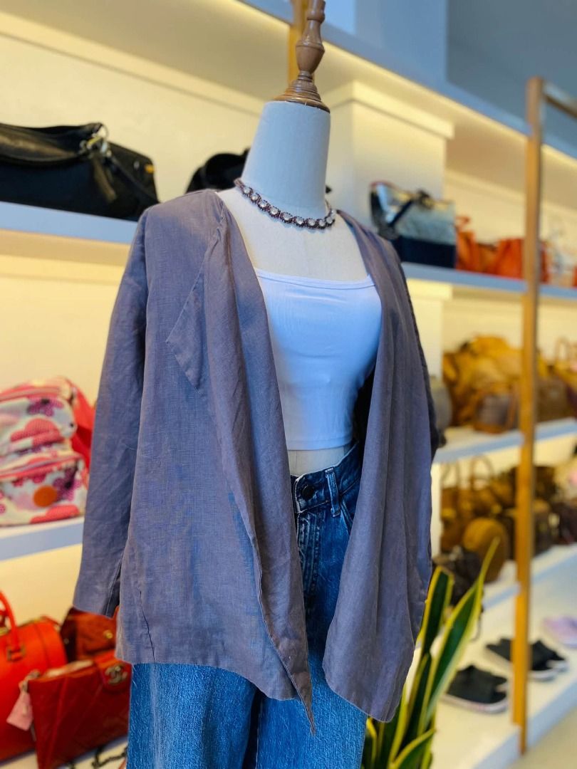 OPEN LINEN JACKET (Category: Coats, Jackets and Outerwear) located in Baguio. Submitted by asna_taku (Listing ID 1465664329, Image 2). Description: M-L.