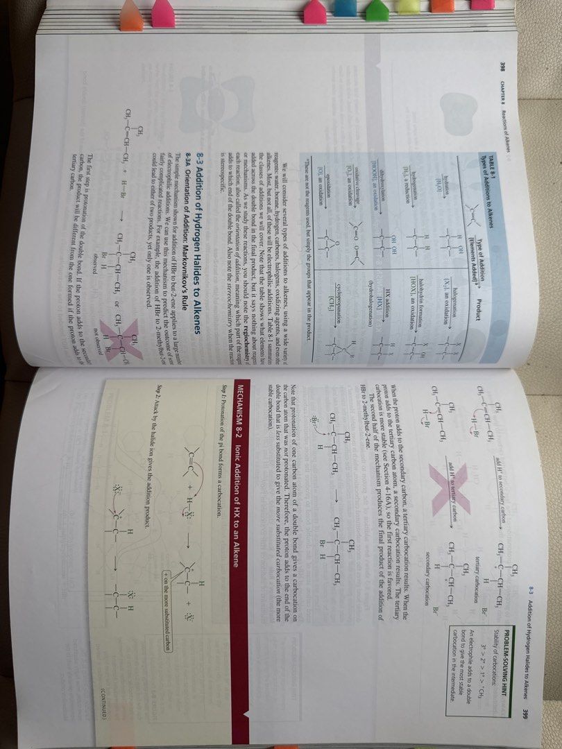 Organic Chemistry Ninth Edition (Category: Textbooks) located in Pasig City. Submitted by apparelgoodiesbykevm (Listing ID 1465616323, Image 3). Description: - Title: Organic Chemistry Ninth Edition (Global Edition) - Authors: Leroy G. Wade, Jr. and Jan William Simek - Level: Tertiary / College Textbook - Features: Pre-installed colored sticky tabs for quick page-flipping and reviewing key chapters (Alkenes, Alcohols, etc.) - Condition: Used, wel