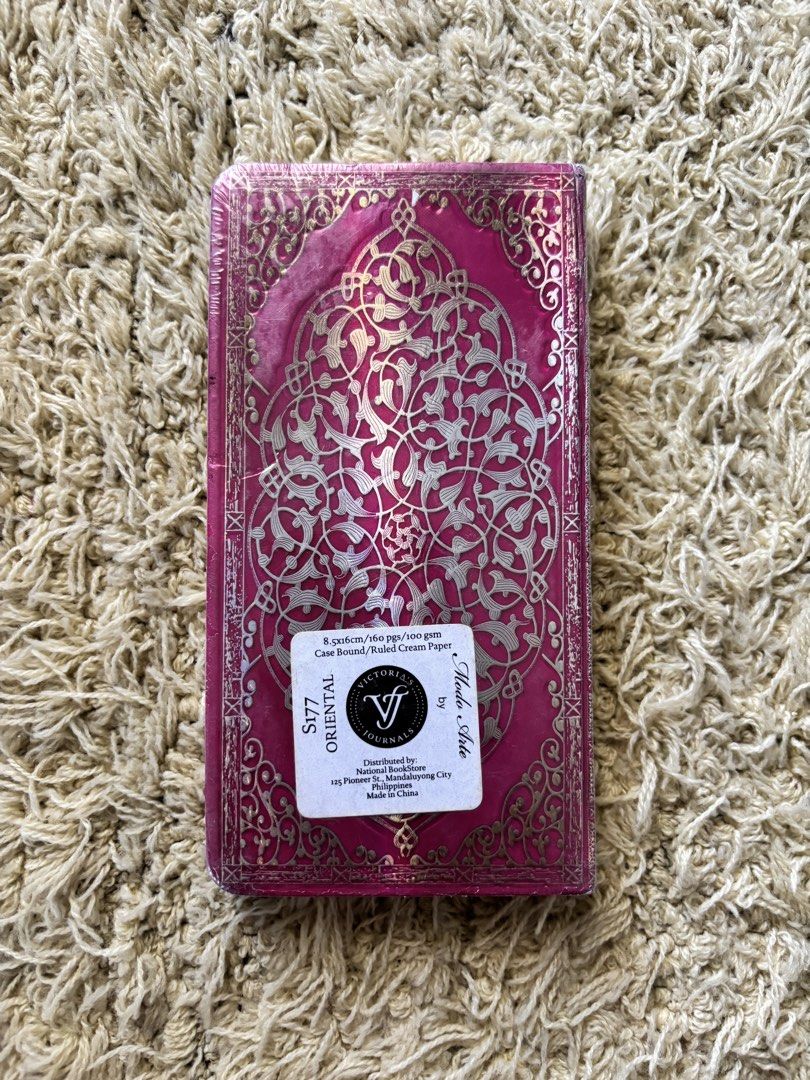Oriental Victoria's Journal (Category: Stationery & School Supplies) located in Quezon City. Submitted by ghieshopppps (Listing ID 1465597522, Image 2). Description: Sealed RFS : Need funds for my son's therapy expenses Size : 8.5x16cm 100 gsm 160 pages Case Bound Ruled cream paper 📚 Actual Journal Posted ✅ Complete pages ✅ Original and in good condition ✅ Quality products at reasonable prices 🚫 No cancellations – please place sure orders only.