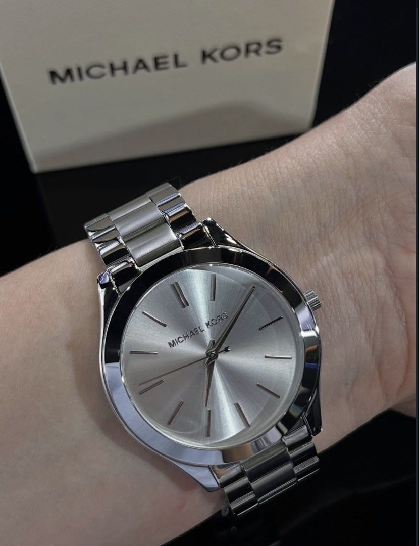 Original Michael Kors Runway Classic Silver Watch (Category: Luxury Watches) located in Bacolod City. Submitted by atelier__maria.ph (Listing ID 1465751847, Image 1). Description: Brand new bought for PHP 15,000 Still negotiable .