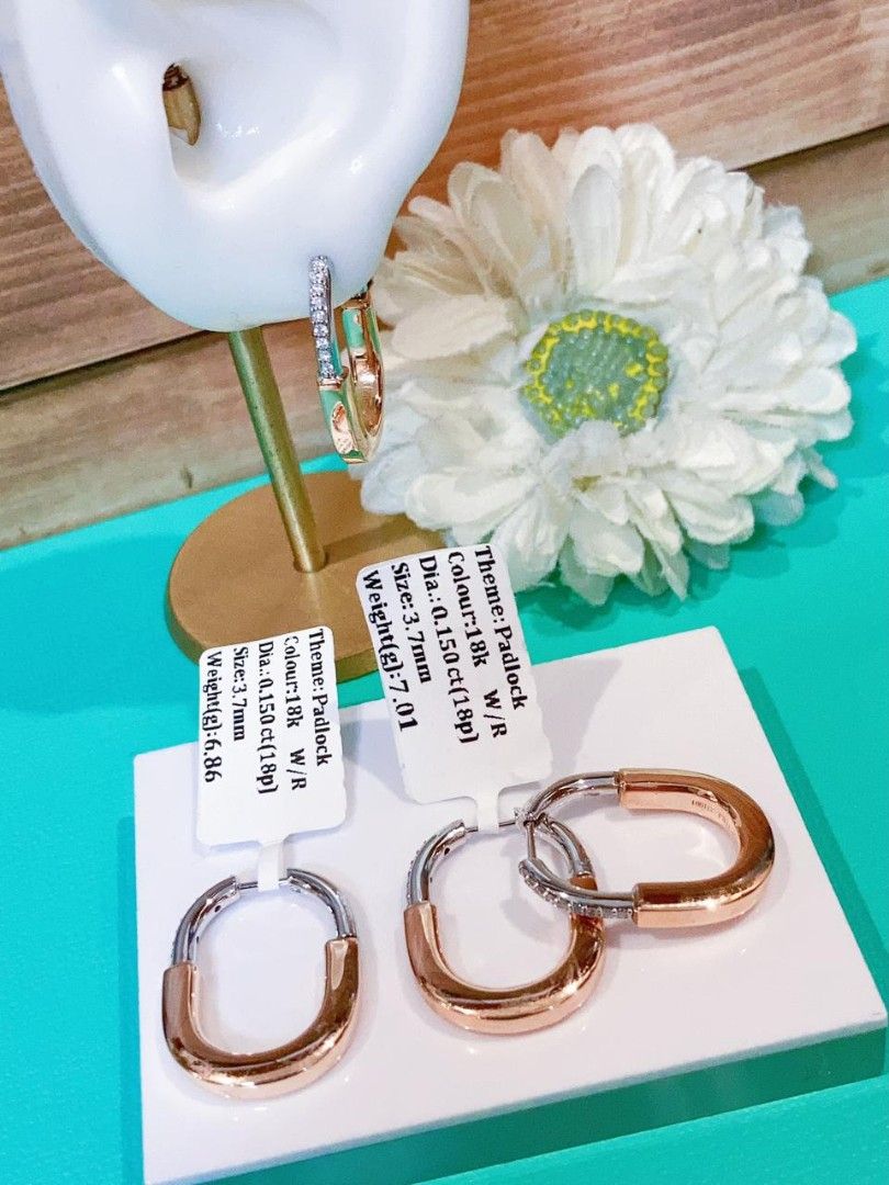 padlock tco earring 18k gold hk setting (Category: Earrings) located in Manila. Submitted by primejewelry (Listing ID 1465581439, Image 1). Description: .