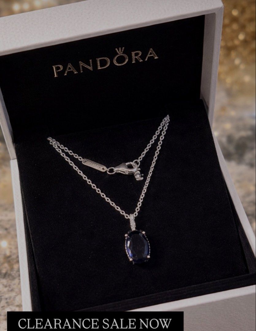 Pandora Silver Statement Blue Stone Halo Necklace (Category: Necklaces) located in Bacolod City. Submitted by atelier__maria.ph (Listing ID 1465751614, Image 1). Description: Original Pandora Necklace, sterling silver, blue stone, .