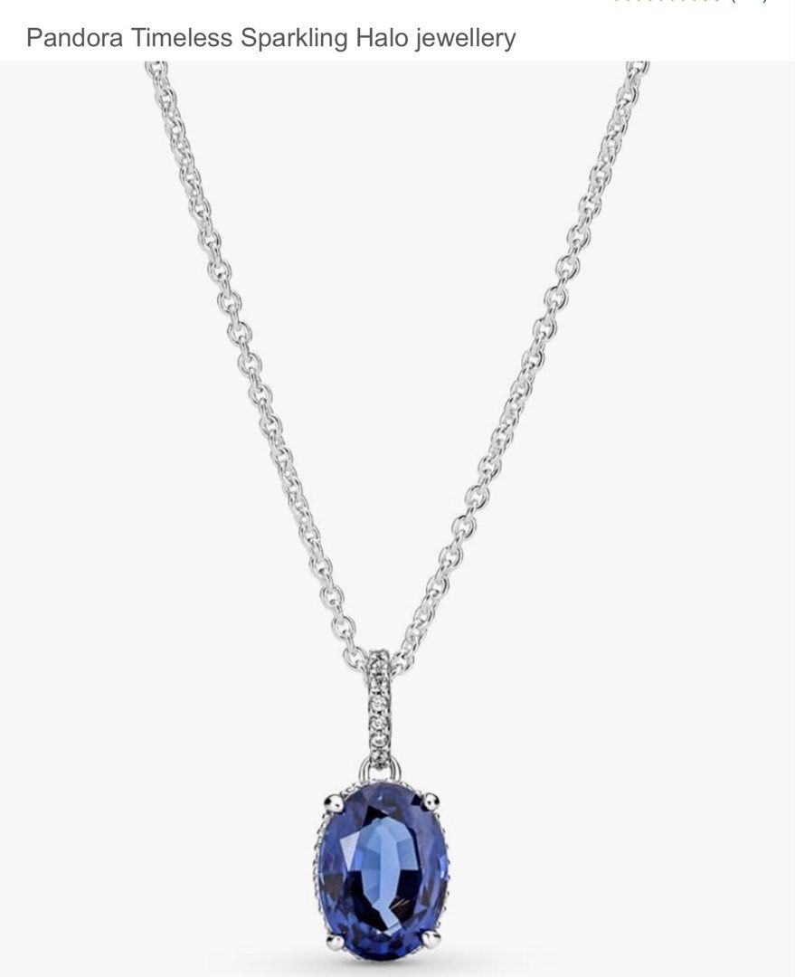 Pandora Silver Statement Blue Stone Halo Necklace (Category: Necklaces) located in Bacolod City. Submitted by atelier__maria.ph (Listing ID 1465751614, Image 2). Description: Original Pandora Necklace, sterling silver, blue stone, .