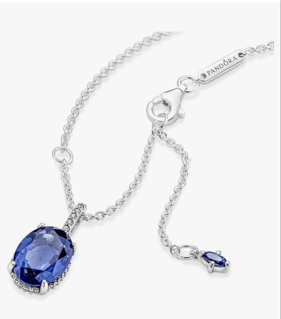 Pandora Silver Statement Blue Stone Halo Necklace (Category: Necklaces) located in Bacolod City. Submitted by atelier__maria.ph (Listing ID 1465751614, Image 3). Description: Original Pandora Necklace, sterling silver, blue stone, .