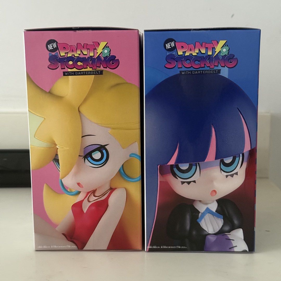 Panty & Stocking BANPRESTO Figure SET (Category: Figurines & Statues) located in Manila. Submitted by cmc_sells (Listing ID 1465660030, Image 1). Description: RUSH BIB Panty & Stocking BANPRESTO Figures Flawless, no issues except Stocking’s stand. Bought BNEW Oct. 3, 2026 and opened only to check..