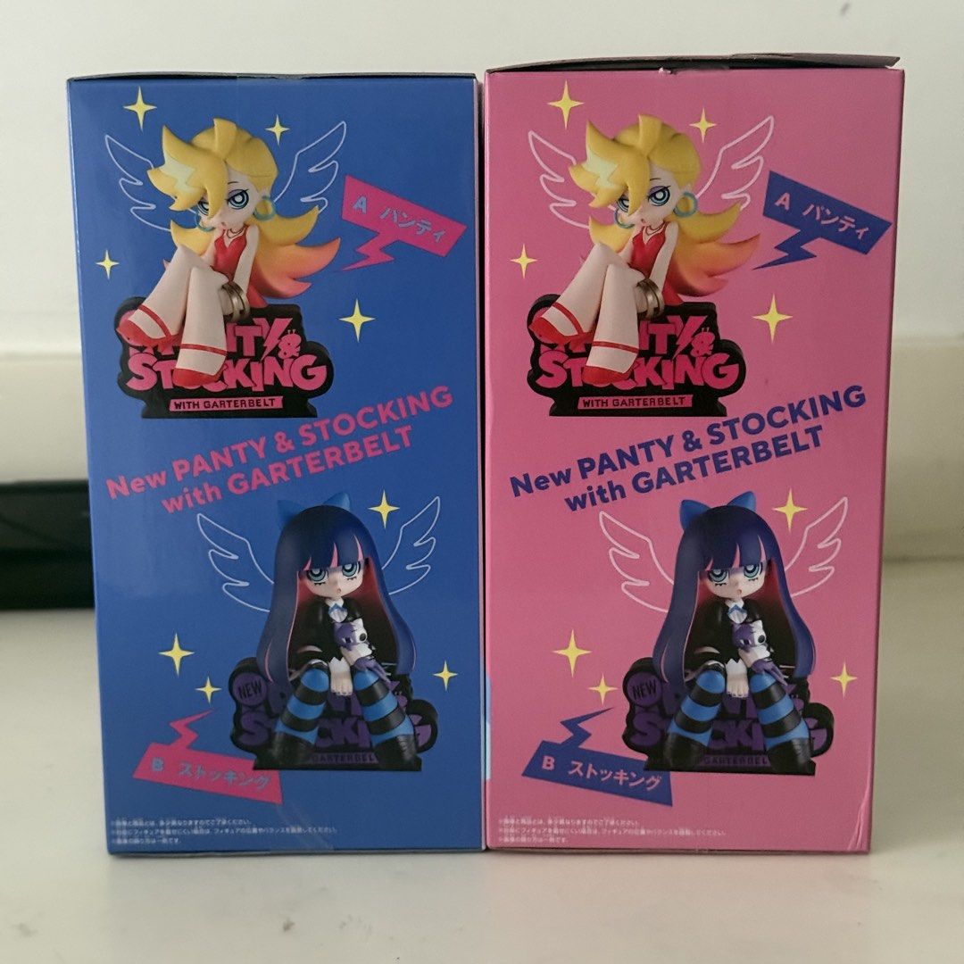 Panty & Stocking BANPRESTO Figure SET (Category: Figurines & Statues) located in Manila. Submitted by cmc_sells (Listing ID 1465660030, Image 2). Description: RUSH BIB Panty & Stocking BANPRESTO Figures Flawless, no issues except Stocking’s stand. Bought BNEW Oct. 3, 2026 and opened only to check..