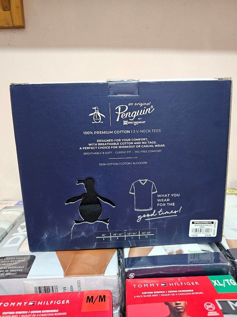 PENGUIN 3-Pack Vneck Shirt - Small (Category: Tshirts & Polo Shirts ) located in Quezon City. Submitted by senyoramaria2 (Listing ID 1465668244, Image 3). Description: PENGUIN Vneck Shirt Classic fit Breathable and soft Tag-free comfort 100% Premium Cotton 3-Pack All black Small #USpasabuy.