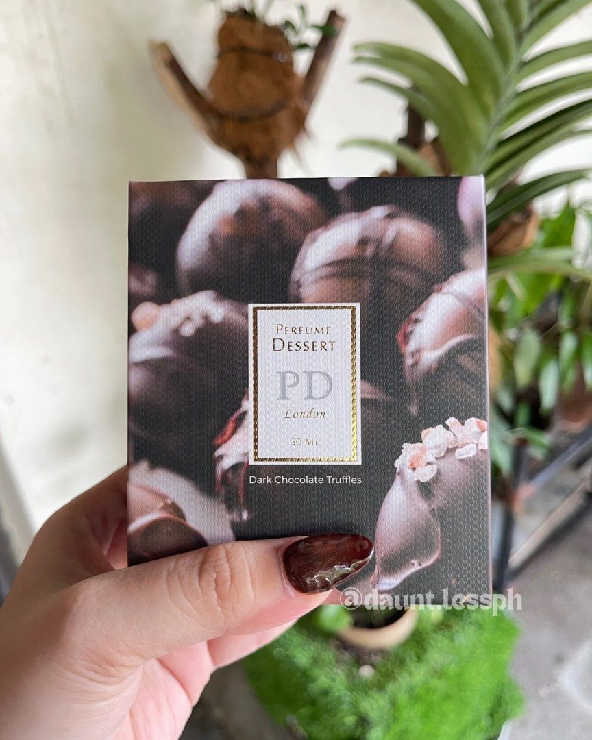 Perfume Dessert - Dark Choco Truffle 30 ML (Category: Fragrance & Deodorants) located in Manila. Submitted by daunt.lessph (Listing ID 1465719299, Image 1). Description: Perfume Dessert – Dark Choco Truffle 🍫🤎 Sweet, rich & chocolatey scent! Perfect for chocolate lovers ✨ • 30ml • Brand new, never used • Dark Choco Truffle scent RFS: Decluttering my collection..