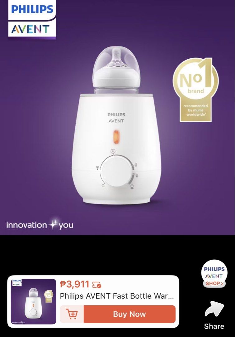 Philips AVENT Fast Bottle Warmer (Category: Breastfeeding & Bottle Feeding) located in Quezon City. Submitted by aistar (Listing ID 1465739608, Image 1). Description: - used once - complete with manual book and box - in excellent condition, no dents or scratches (Papasa like brand new) .