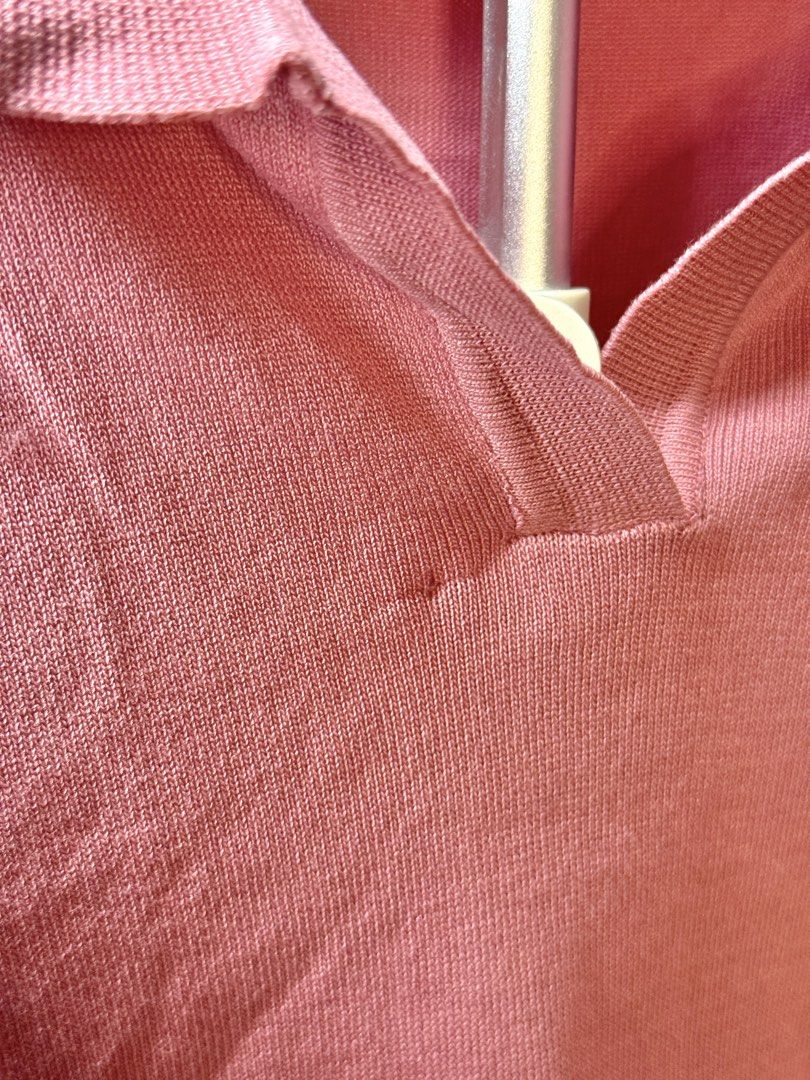 Pink Ribbed Collared Shirt (Category: Shirts) located in Quezon City. Submitted by wear.again.ph (Listing ID 1465737901, Image 3). Description: 🩵 can be easily sewn.