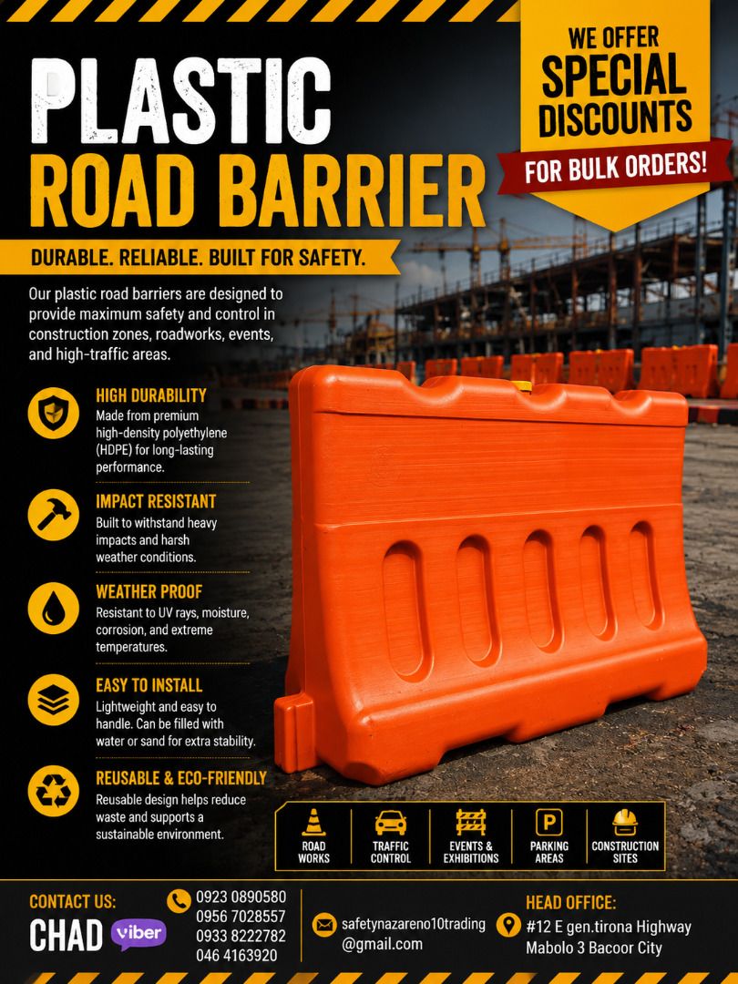 plastic road barrier (Category: Looking For) located in Bacoor. Submitted by __CLaude__ (Listing ID 1465614553, Image 1). Description: .
