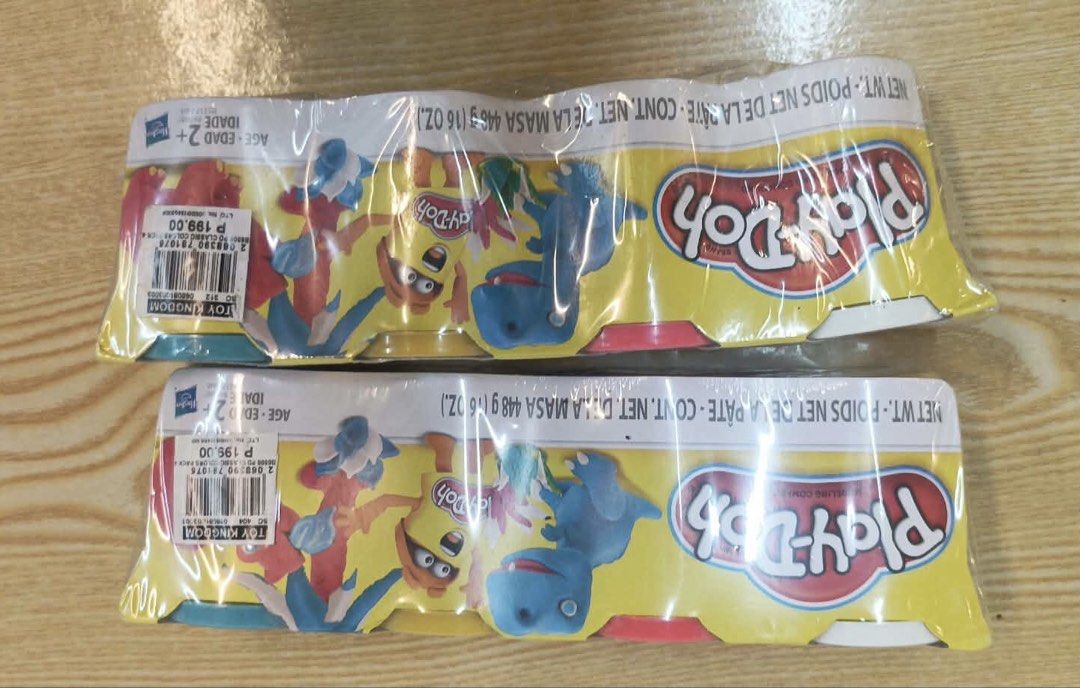 Play-Doh Modeling Compound (Category: Plushies & Soft Toys) located in Taytay. Submitted by crisha14344 (Listing ID 1465621672, Image 1). Description: Fix Price Na po 250 dalawa na po yan From Toy Kingdom Malaki na yung bata Set for children ages 2 and up, small multipack of play-Doh modeling clay/compound tubs .
