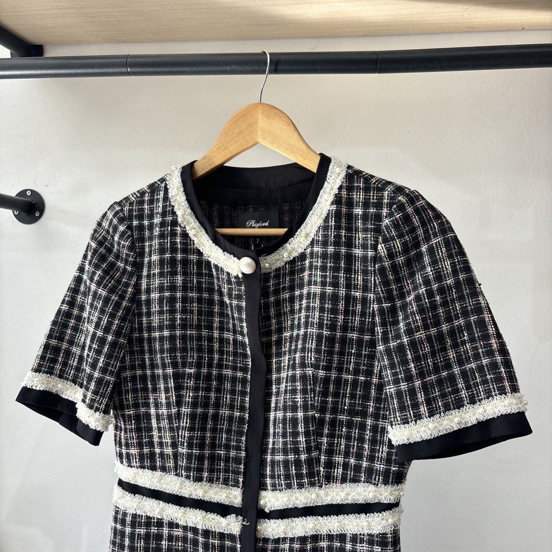 Playlord Tweed Short Sleeve Top (Category: Others Tops) located in Bambang. Submitted by heats777 (Listing ID 1465743918, Image 1). Description: Excellent condition No issue Size: 7 on tag.