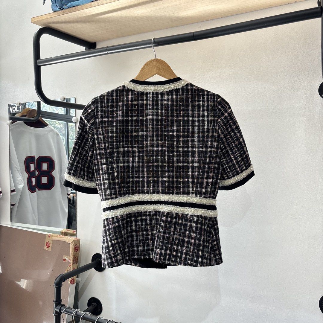 Playlord Tweed Short Sleeve Top (Category: Others Tops) located in Bambang. Submitted by heats777 (Listing ID 1465743918, Image 3). Description: Excellent condition No issue Size: 7 on tag.