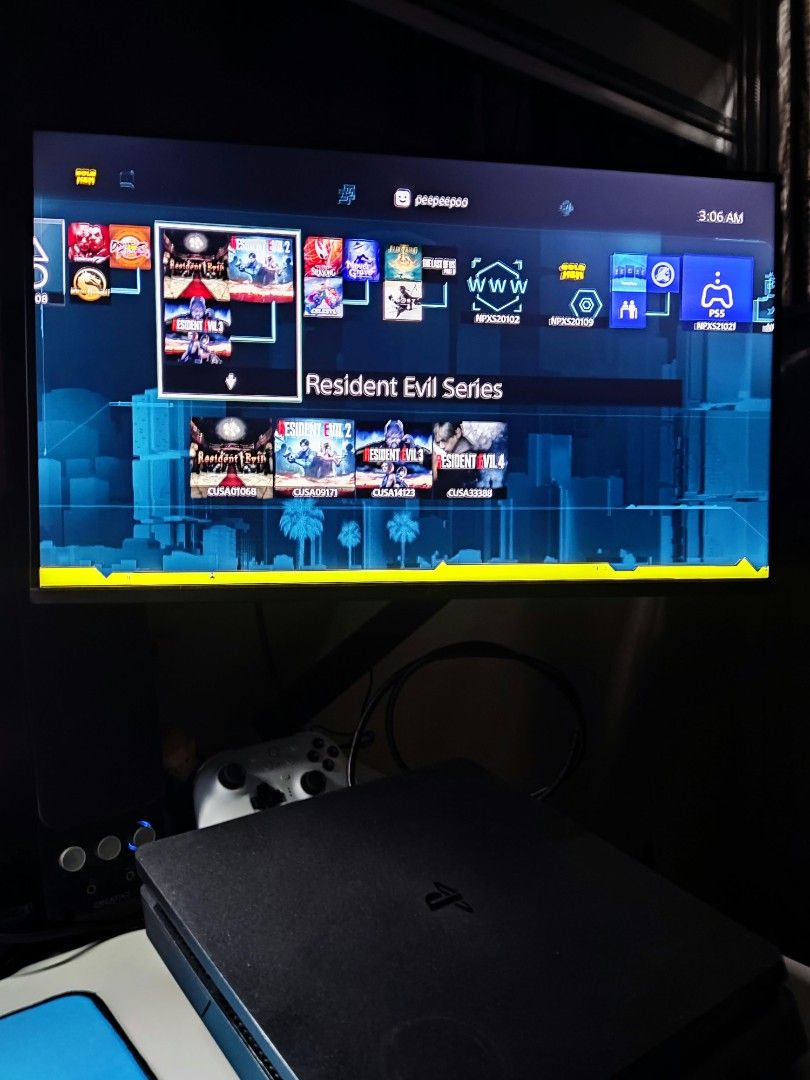 PS4 Slim 1TB Bundle (JB) (Category: PlayStation) located in Taguig. Submitted by voodoodoll6 (Listing ID 1465750468, Image 2). Description: PlayStation 4 Slim (12.52) bundle, 1TB Jailbroken (No Box)— In great working condition! Deep cleaned with new thermal paste. Inclusion: 1. HDMI cable 2. Two (2) Controllers 3. Goldhen JB Disc (20 games available already!) 4. Free God of War 2018 game No issues at all except for minimal signs of usage (refer t