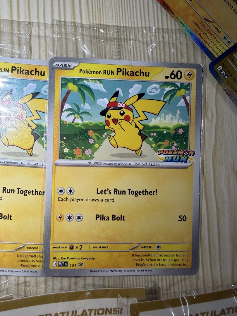 Pokemon Run Promo Card Pikachu EX (Category: Card Packs) located in Caloocan City. Submitted by superman2x (Listing ID 1465637357, Image 3). Description: 🔥POKÉMON COLLECTION FOR SALE 🔥 Selling extra Pokémon collectibles and cards. ✅ Pokémon Fun Run Display Panels Bulbasaur Set (3 Panels) - ₱3,000.00 Squirtle Set (3 Panels) - ₱3,000.00 Charmander Set (3 Panels) - ₱3,000.00 ✅ Pokémon Fun Run Finisher Badges GYM Badge - ₱1,000.00 each ✅ Pokémon 25