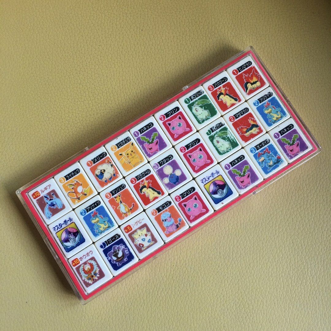 Pokémon Family Ponjan Gold and Silver Set (Category: Looking For) located in Tarlac. Submitted by greatfindstrlc (Listing ID 1465586821, Image 1). Description: Donjara plastic game tiles made by TOMY, 1 set only Ponjan mahjong mini Gold and Silver Gen 2 era tiles. Vintage Japanese Board Game..