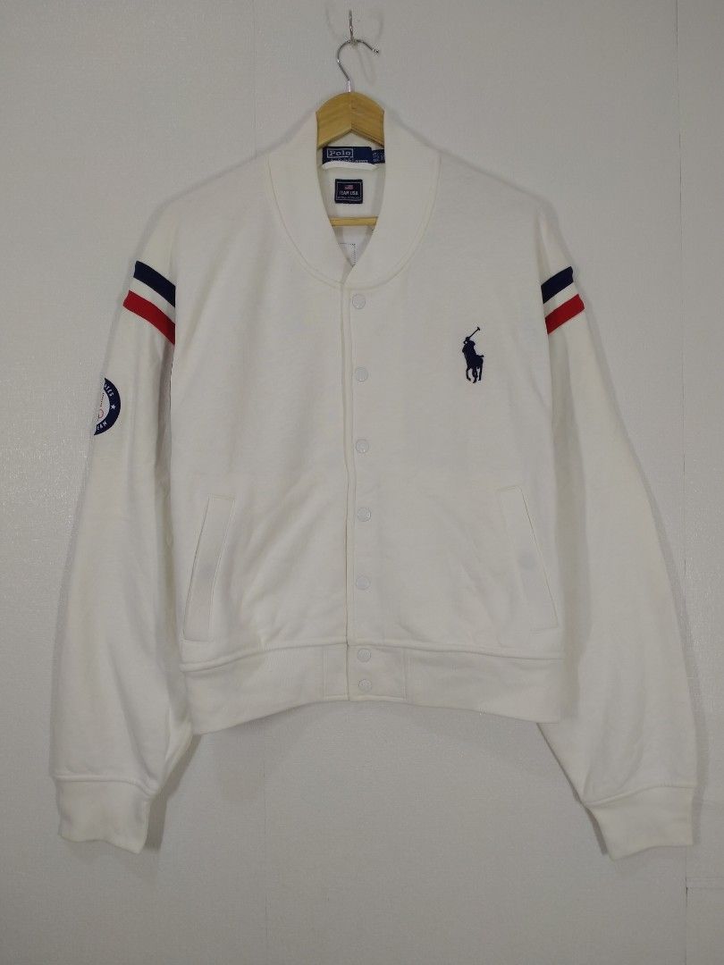 POLO RL TEAM USA WOMENS BASEBALL JACKET (Category: Coats, Jackets and Outerwear) located in Baguio. Submitted by dansteals (Listing ID 1465691052, Image 2). Description: 23 X 26 LARGE BOXY FIT.