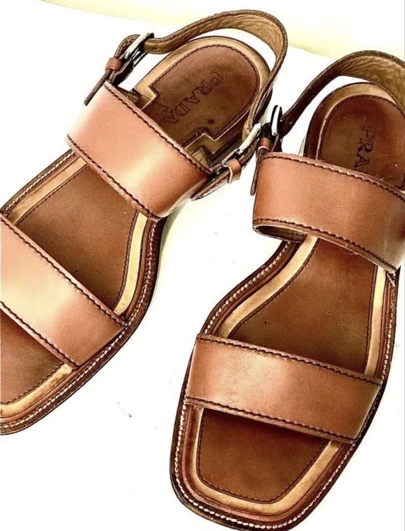 Prada Spring 2005 pilgrim sandals (Category: Sneakers & Footwear) located in Quezon City. Submitted by raccoonfur (Listing ID 1465616994, Image 3). Description: Chic pair of humble sandals for that cottagecore moment. From Spring 2005. Amazing piece to pair with any ensemble. Has some stains and minor scuffing. Amazing quality given that its a vintage piece. Size Eu39. .