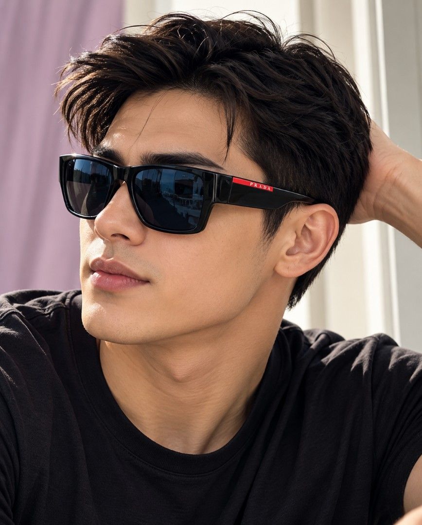 Prada SPS 08V Linea Rossa Sunglasses Black (Category: Sunglasses & Eyewear) located in Legazpi City. Submitted by rhumbalagu04057 (Listing ID 1465631679, Image 1). Description: - Brand/Model: Prada Linea Rossa SPS 08V - Color: Black with iconic red stripe on arms - Size: 59-16-135 (Bold square frames) - Condition: Clean lenses, sturdy hinges, very solid build - Inclusions: Original branded hard case, outer box, and cleaning cloth - Perfect for da