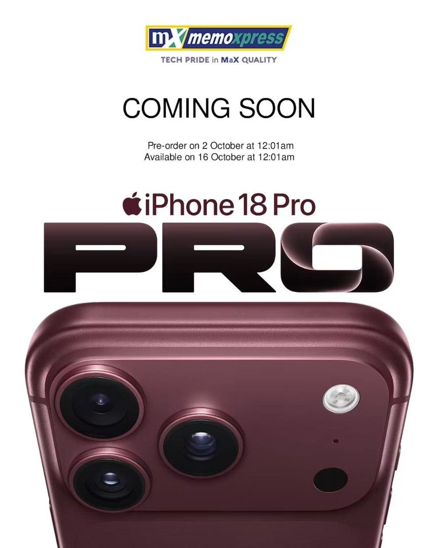 Pre order iPhone 18 series (Category: Others) located in Aroroy. Submitted by rochelle.memoxpress (Listing ID 1465696999, Image 1). Description: Up coming soon open for pre order iPhone 18 series.