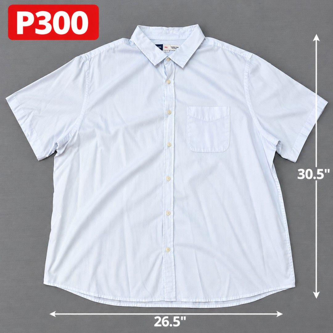 Pre-loved Men’s Short-Sleeve Button-Up Shirts (Category: Tshirts & Polo Shirts ) located in Paranaque City. Submitted by marcelgomeri (Listing ID 1465709722, Image 1). Description: • Dimensions and prices are indicated in the photos • Payment via GCash or BPI.