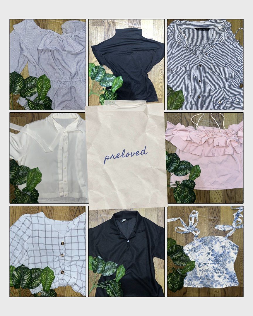 Preloved tops and blouse (Category: Sleeveless) located in Tarlac. Submitted by yuejunnie (Listing ID 1465678306, Image 1). Description: Kindly inquire for specific fit and measurements Own preloved but please manage expectations PRICE FOR EACH PIECE.