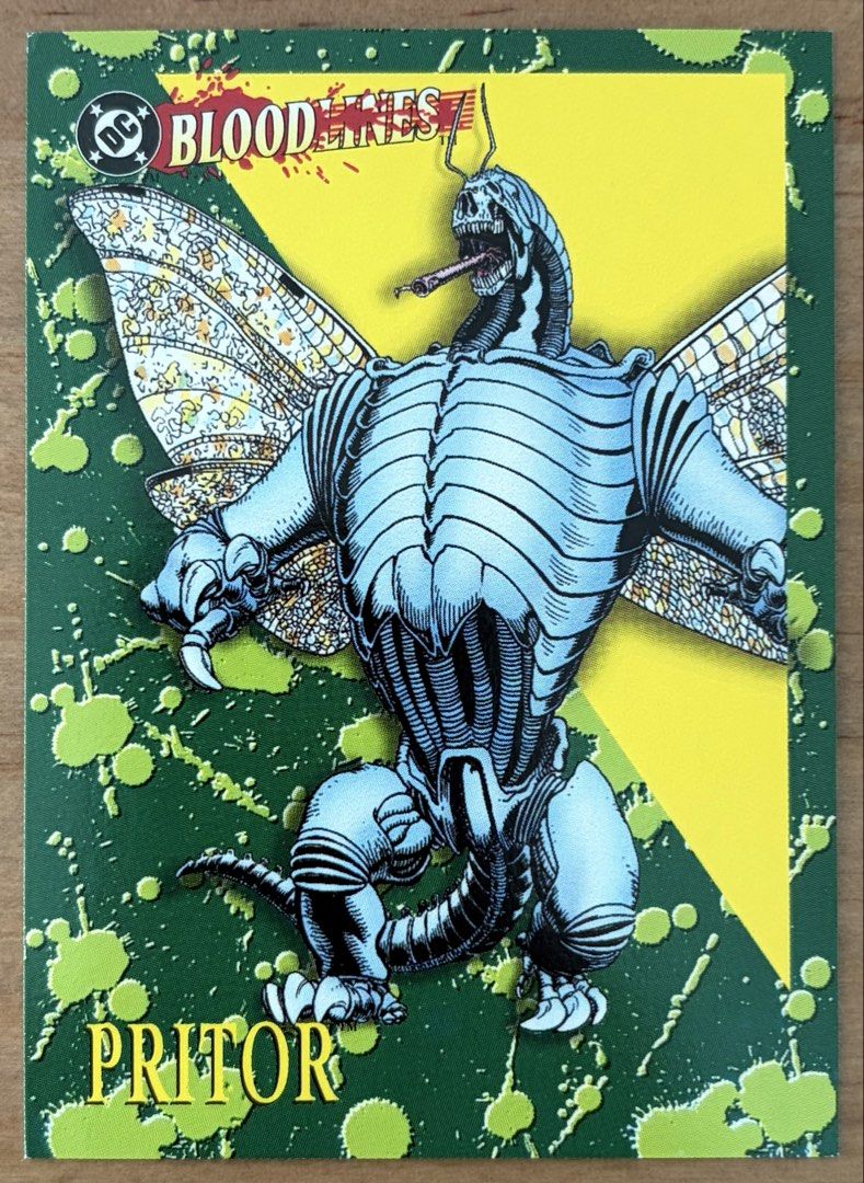 Pritor | DC Cards ~ Bloodlines '93 (Category: Raw Singles) located in Makati City. Submitted by cardlab (Listing ID 1465758709, Image 1). Description: Items are 💯 authentic/original/legit. About The Card: • '93 SkyBox • Card No. 73 • Bloodlines FOR: • Cards ₱99 and below with Card Sleeves • Cards ₱100 and up with Used Toploader • ₱10 for Bnew Tops Packaging (If Shipping): ✔️ Plastic cover ✔️ Cardboard ✔️ Bubble wrap NOTE: • Cards are raw • Cards