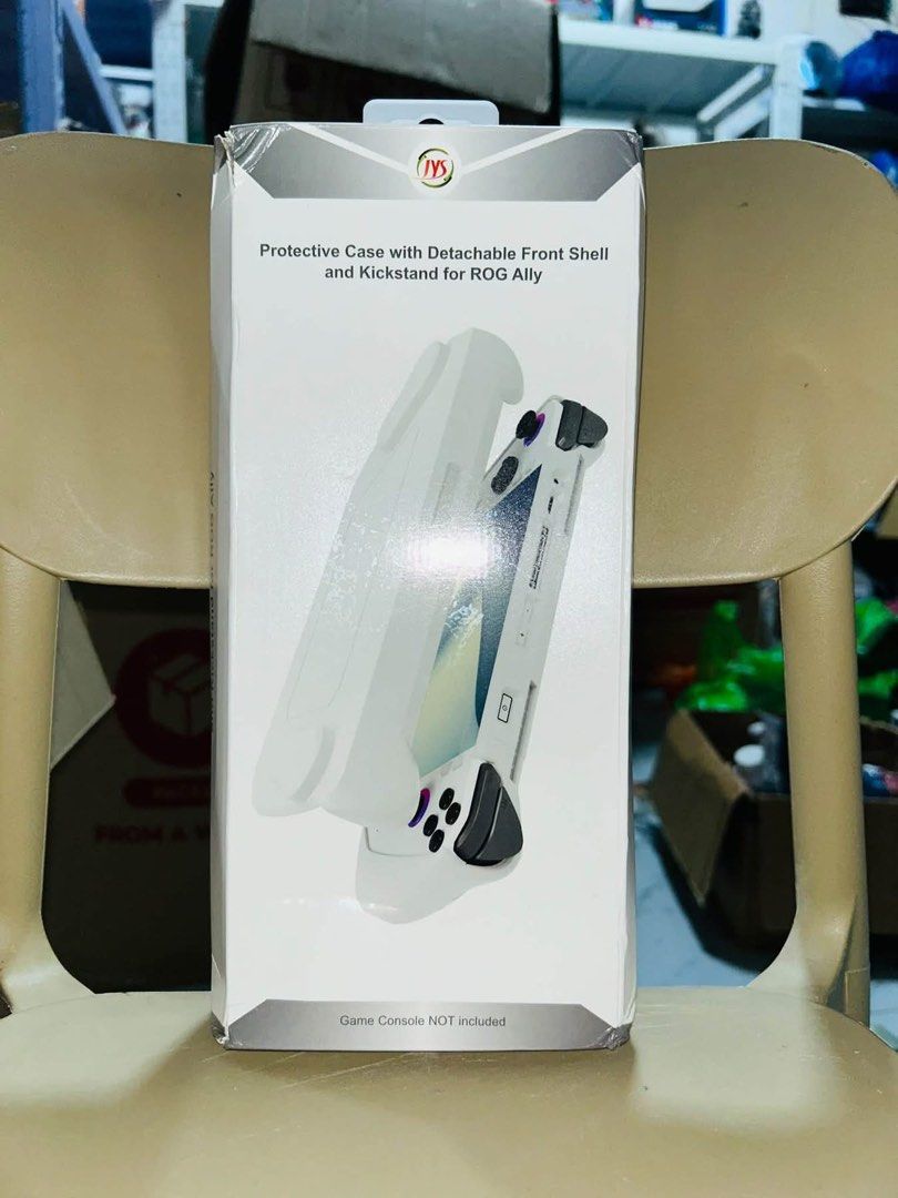 Protective Case with Detachable Front Shell and Kickstand for ROG Ally (Category: Cases & Sleeves) located in Imus. Submitted by rey15blue (Listing ID 1465748911, Image 1). Description: - Color: White (matches your ASUS ROG Ally perfectly) - Protection: Includes a detachable front shell for extra screen safety - Convenience: Built-in kickstand for hands-free gaming - Condition: Brand new, unopened packaging - Note: Game console is NOT included.