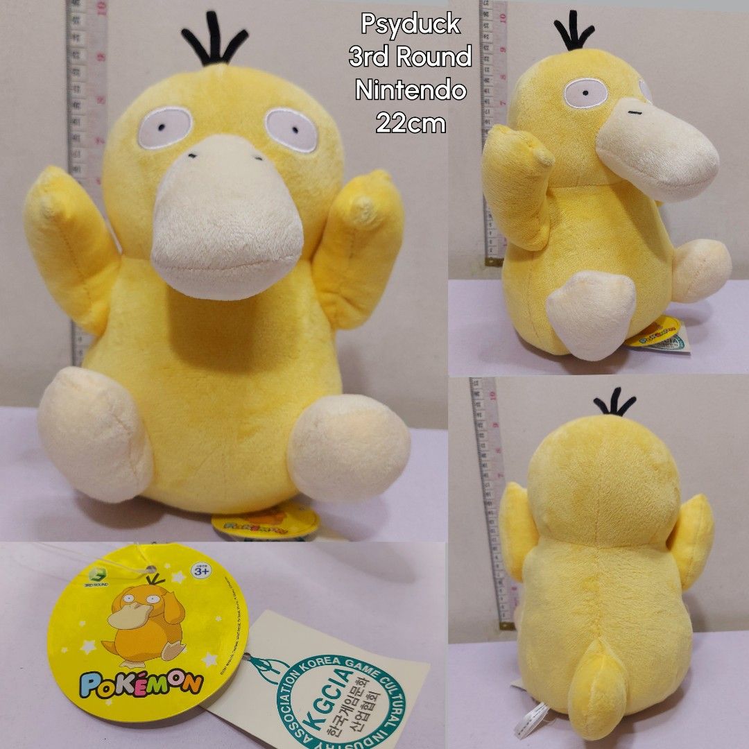 Psyduck 3rd Round Nintendo 22cm BNWT Stuffed Toys (Category: Plushies & Soft Toys) located in Pasig City. Submitted by muffinstoysshop (Listing ID 1465695337, Image 1). Description: Psyduck 3rd Round Nintendo 22cm BNWT Stuffed Toys - Size : 8.5 - INCH / 22 cm - Brand : 3rd Round - Quantity: 1 pc - Brandnew with Paper Tag ( BNWT) - Cleaned & Sanitized - Good Condition - What you see is what you get! - Item ON HAND ready for shipping - A great gift