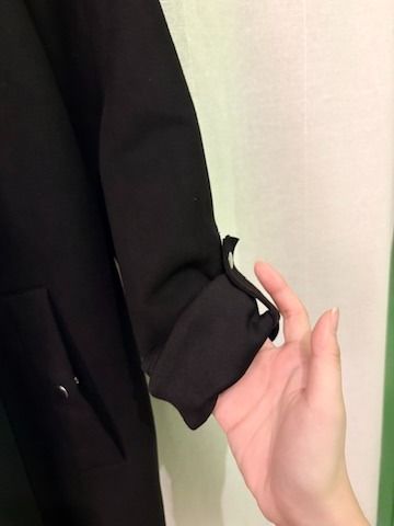 PULL & BEAR Suede Long Black Jacket (Category: Coats, Jackets and Outerwear) located in Manila. Submitted by mellow_mango (Listing ID 1465701275, Image 3). Description: - Style: Longline blazer with open front design - Color: Black - Material: Suede velvety material - Features: Front patch pockets and roll-up sleeves with button tabs - Versatility: Perfect for both casual days and dressed-up occasions - Mode of Payment: GCash, Maya.