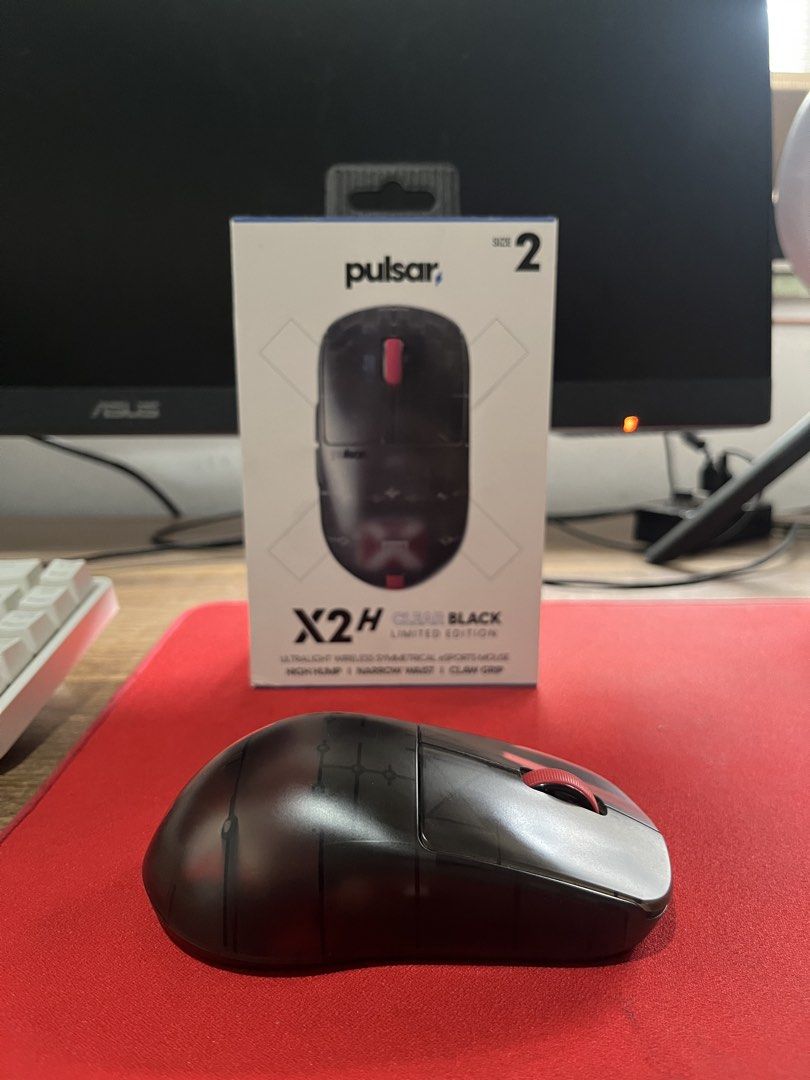 Pulsar X2H Clear Black (Category: Mouse & Mousepads) located in Quezon City. Submitted by adperez26 (Listing ID 1465617209, Image 2). Description: Pulsar X2H Clear Black Limited Edition Bought from datablitz (with price tag still on the box) Complete with box Sometimes used No issues RFS: Not used often Loc: QC west ave PM if interested .
