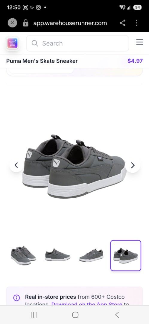 Puma Men's Skate Sneaker Grey (Category: Sneakers) located in Manila. Submitted by shoptrinketscloset (Listing ID 1465615468, Image 3). Description: BRAND NEW!! - Brand: Puma - Color: Grey with white soles and matching laces - Style: Classic low-top skate sneakers - Features: Durable construction, side and tongue branding, and comfortable padded collar - Condition: Clean and ready to wear - Ideal for: Everyday casual wear or skating sessions RFS 
