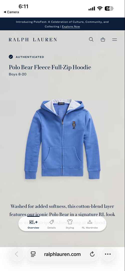 RALPH LAUREN (Category: Coats, Jackets and Outerwear) located in Cavite. Submitted by jabowakeeezzzz (Listing ID 1465673967, Image 1). Description: For sale RALPH LAUREN BEAR HOODIE SIZE 18to 20 bestfit men medium MEDIUM DIMENSION 21 width 26 lenght.