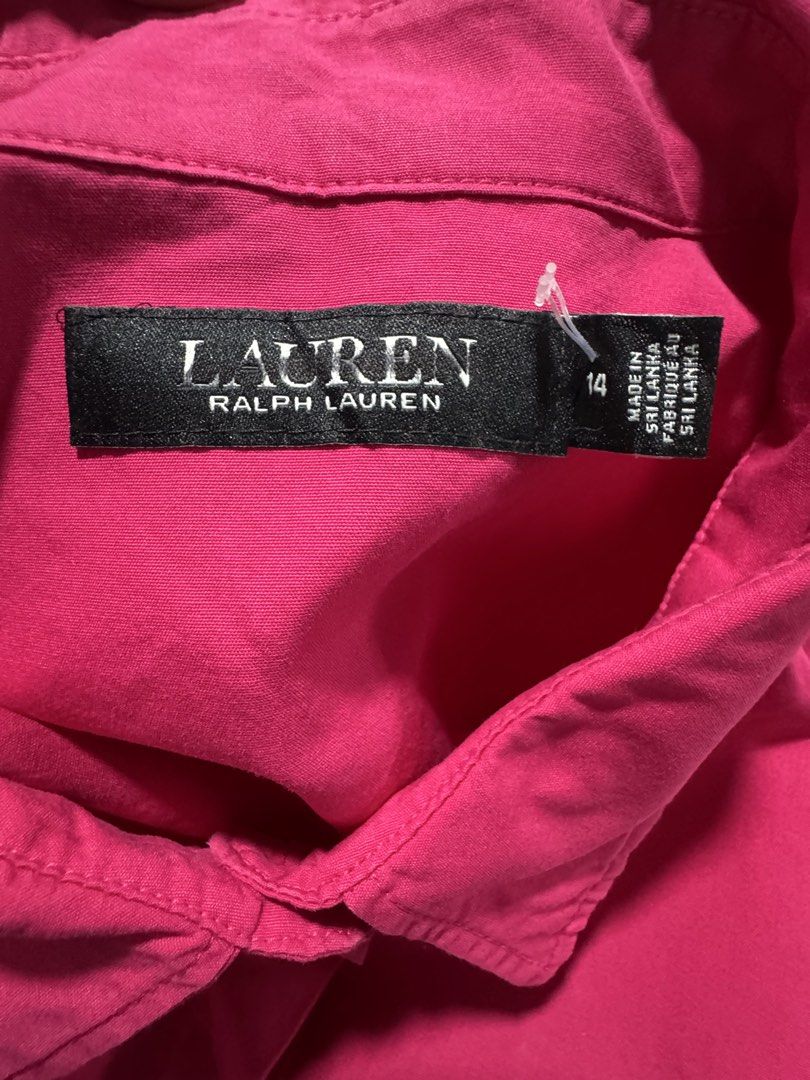 Ralph Lauren Cropped Short Sleeve Button-Down Top Size 14 (Category: Blouses) located in General Santos City (Dadiangas). Submitted by curatedstuffs101 (Listing ID 1465608524, Image 3). Description: Like new No flaws Color rate:10/10 Size:14 on tag or xl Dimension Width: 22 inches Length: 17 inches Low ballers will not be entertained .