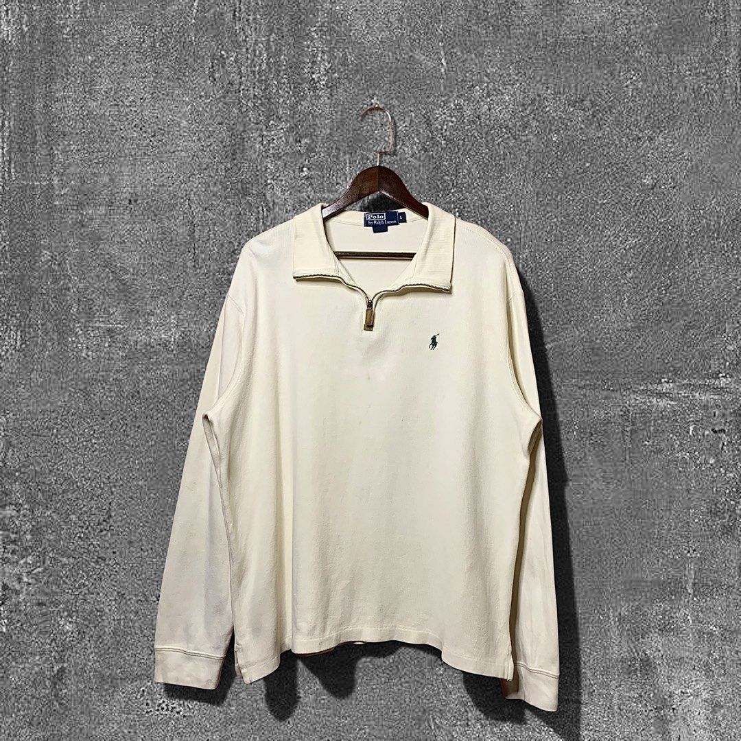 Ralph Lauren RL Cream Quarter zip (Category: Formal Shirts) located in Quezon City. Submitted by donklasiko (Listing ID 1465640130, Image 1). Description: Condition: 9.5+/10 Pristine condition Issue: non Refer to the dimension 🤗 PM FOR MORE DETAILS NO RETURN, NO EXCHANGE & NO REFUND! ✅I ALSO ACCEPT TRADE/SWAP TO ANYTHING JUST DROP YOUR OFFER Please manage your expectations, this is a secondhand item. What you see is what you get 😊 💵MOP: GCASH,