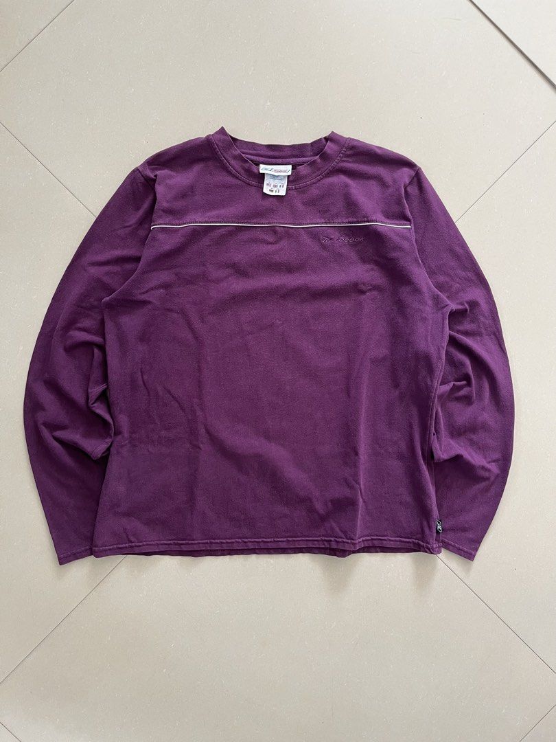 REEBOK PURPLE LONGSLEEVES (Category: Coats, Jackets and Outerwear) located in Magarao. Submitted by chalkzone20 (Listing ID 1465698878, Image 2). Description: REEBOK PURPLE LONGSLEEVES Size: Large on tag Condition: 9.5/10 Color rate: 9.5/10 Excellent condition Made in Guatemala Dimensions: 20 x 23 750+sf DISCLAIMER: We are not affiliated with, associated with, or officially connected to any of the brands posted. All registered trademarks and copy