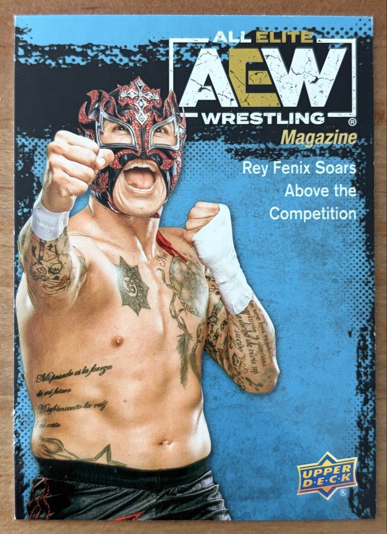 Rey Fenix | AEW Cards ~ Magazine '21 (Category: Raw Singles) located in Makati City. Submitted by cardlab (Listing ID 1465660854, Image 1). Description: Items are 💯 authentic/original/legit. About The Card: • 2021 Upper Deck • Card No. 99 • Magazine • First Edition FOR: • Cards ₱99 and below with Card Sleeves • Cards ₱100 and up with Used Toploader • ₱10 for Bnew Tops Packaging (If Shipping): ✔️ Plastic cover ✔️ Cardboard ✔️ Bubble wrap NOTE: • 