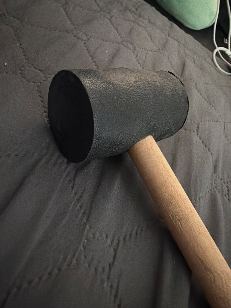 Rubber Mallet with Wooden Handle (Category: Construction Tools & Equipment) located in Manila. Submitted by finderskeepersmnl_092026 (Listing ID 1465627676, Image 2). Description: - Type: Rubber Mallet - Material: Black rubber head with a smooth wooden handle - Ideal for: Furniture assembly, tapping tiles, and woodworking - Features: Non-damaging surface impact, sturdy grip, and solid construction - Condition: Brand new and ready for DIY projects