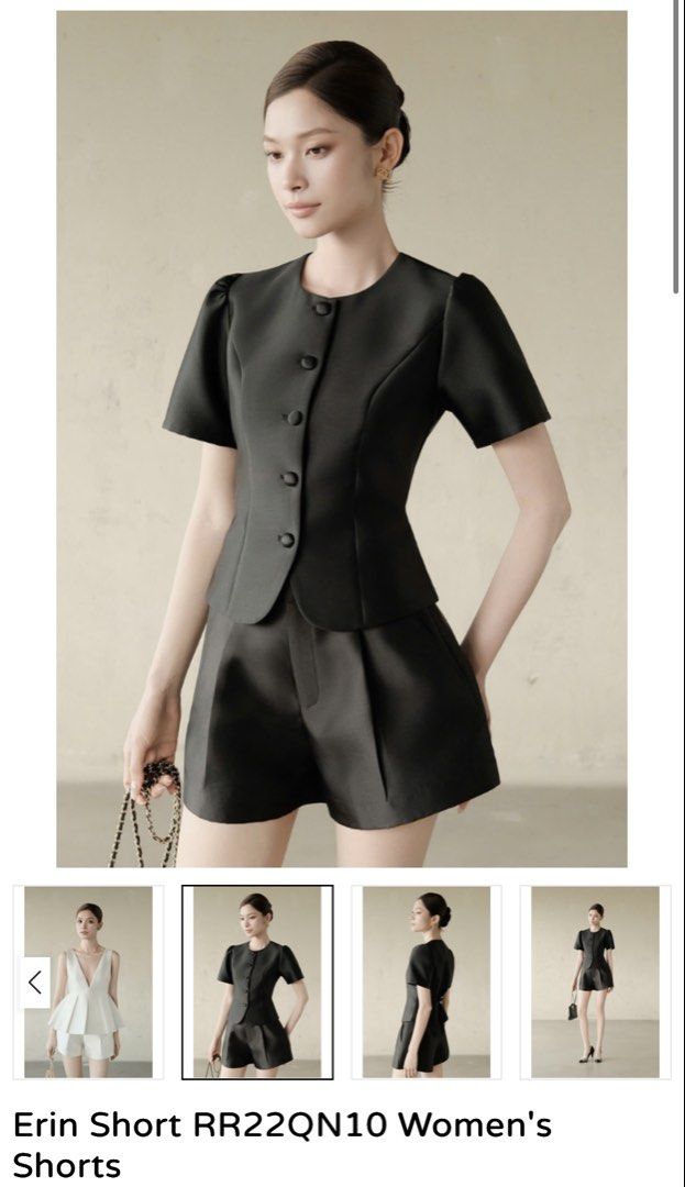 Rubies Erin Shorts (Category: Shorts) located in General Mariano Alvarez. Submitted by b3yaaa (Listing ID 1465603383, Image 1). Description: - Brand: Rubies (Vietnamese brand) - Model: Erin Shorts - Size: 28 - Smooth satin material - Design: Front pockets with pleat details and a back welt pocket - Never worn RFS: too small for my waistline.